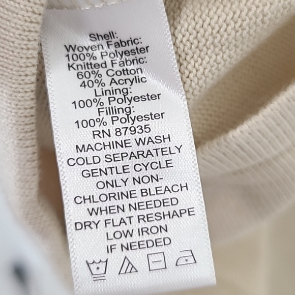 SUSAN GRAVER Cream/Gold Zip-Up Quilted Vest w/Pockets Lightweight Classic, L - Picture 6 of 6